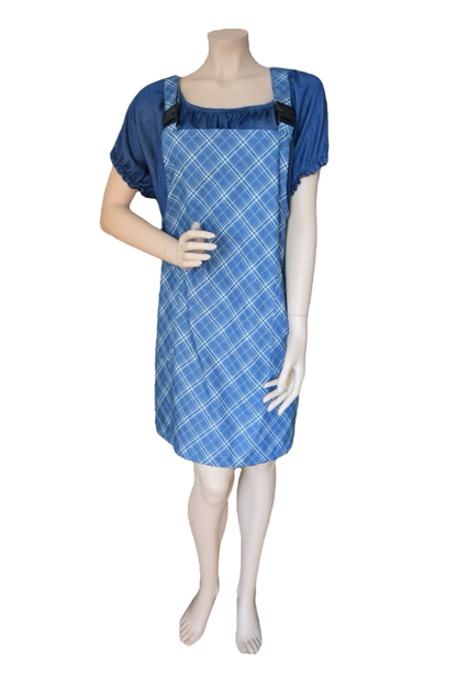 Latzkleid Karomuster hellblau