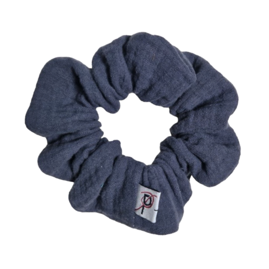 Normal Scrunchie Musselin Stahlblau