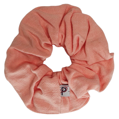 2xGroß Scrunchie Viskose Leinen Coral