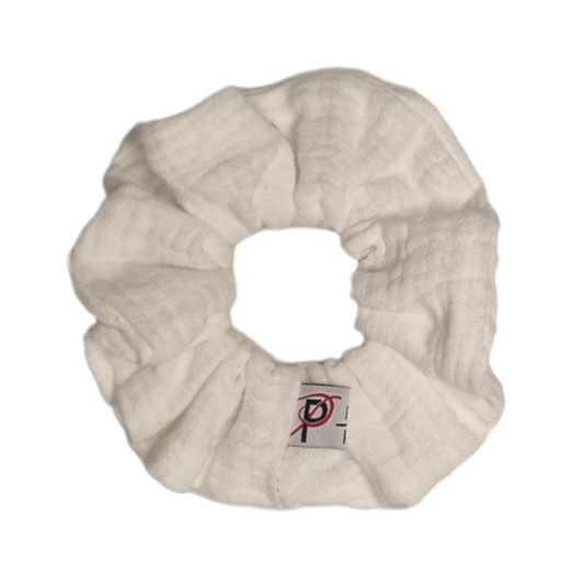 Normal Scrunchie Musselin Altweiss