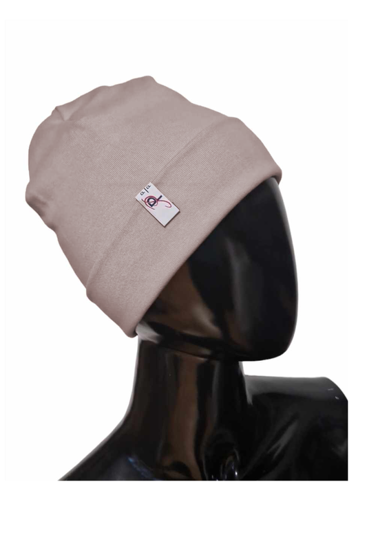 Beanie Mütze Baumwolle Beige