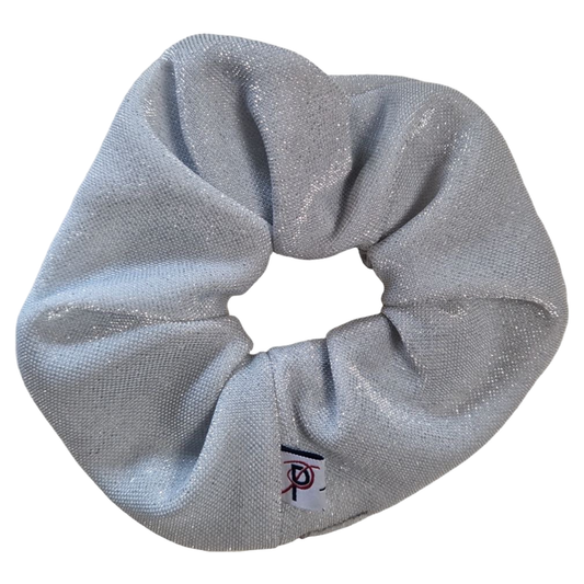 Groß Scrunchie Fein Glitzer Silber