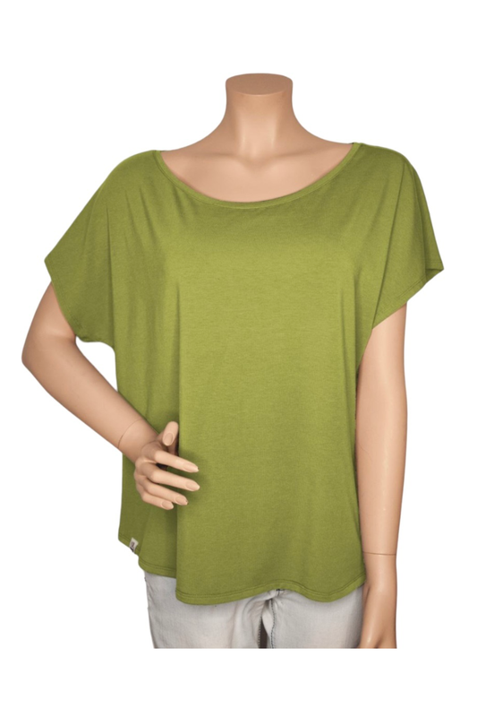 Bamboo T-Shirt Schulterfrei Lime Grün
