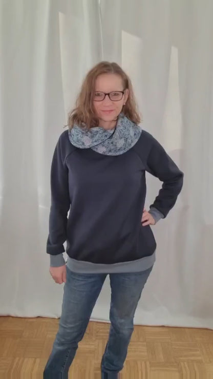 Dicker Winter Hoodie Blumen-Glitzer