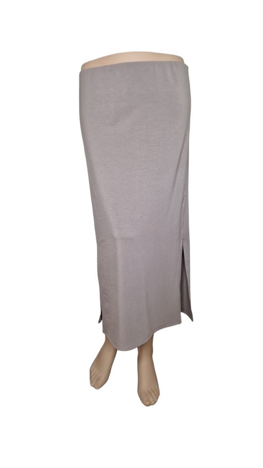 Maxirock mit Schlitzen aus Bamboo Beige