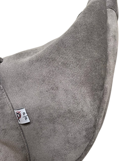 Samt Mondtasche mit Falte in Taupebraun