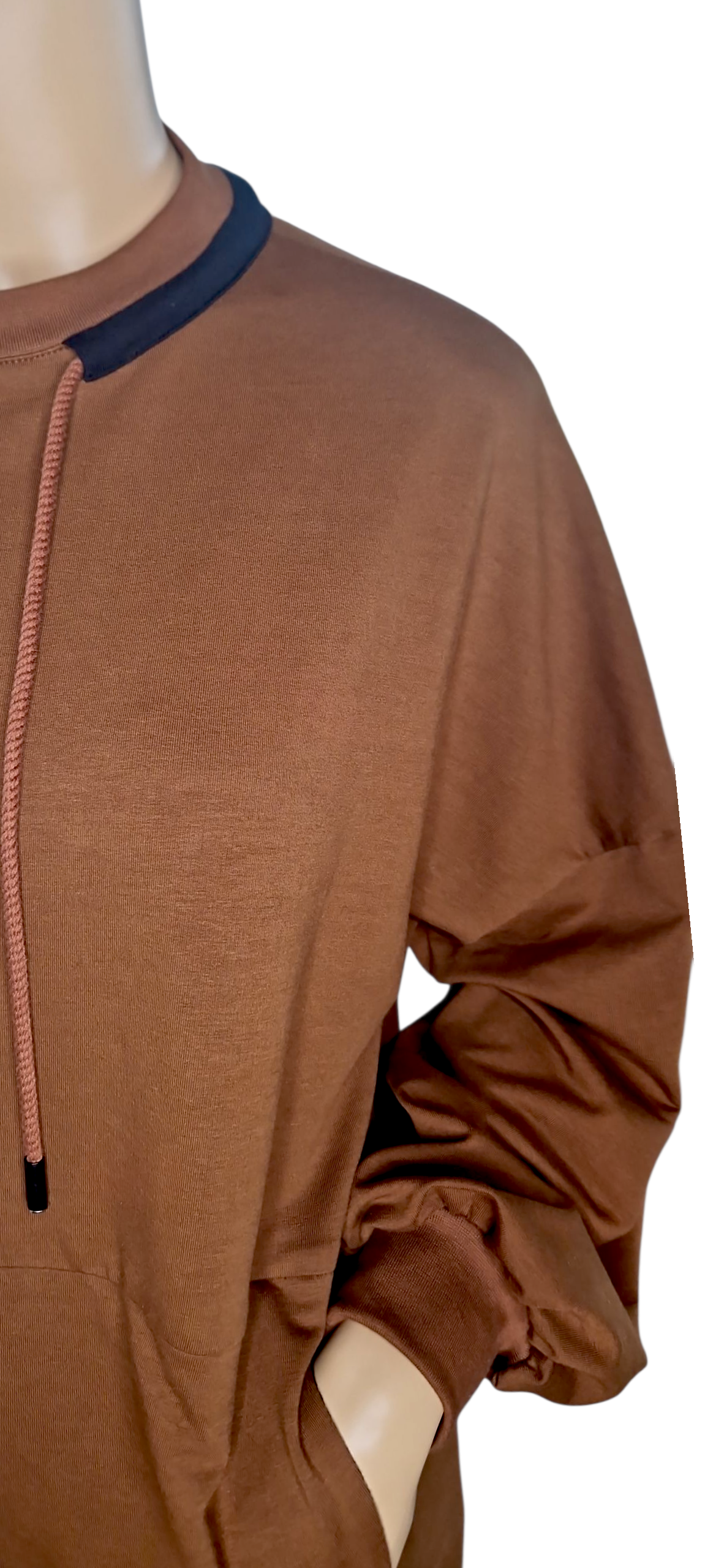 Sweatpullover in Kaffee-Braun mit Kordel-Design