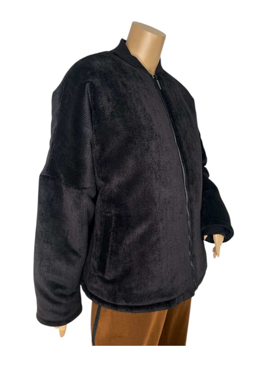 Feincord Winter-Bomberjacke schwarz