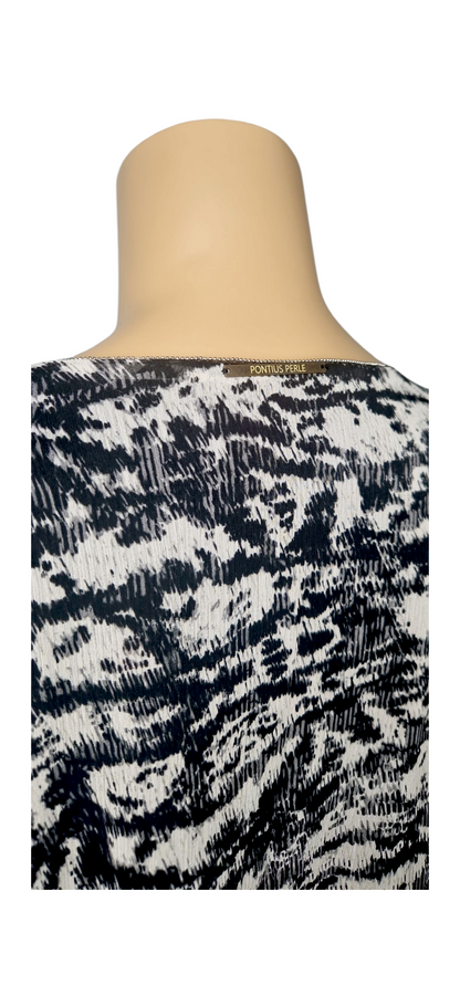 Wende-Kimono gestreift schwarz beige