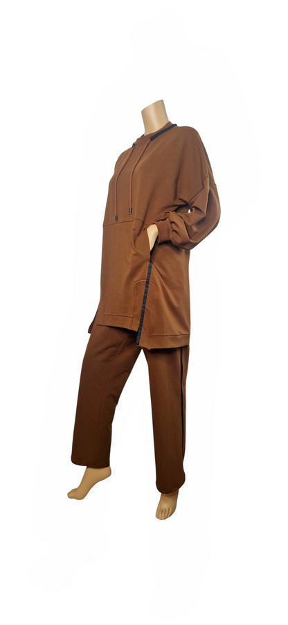 Set Jogginganzug in Kaffee-Braun