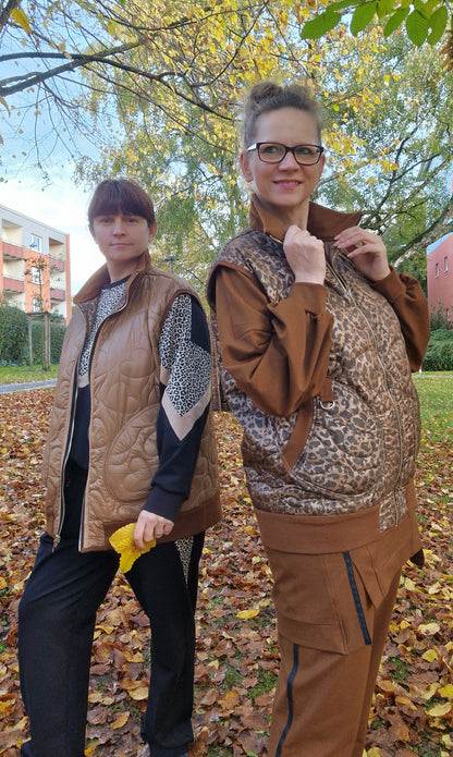 Herz-Steppweste (einseitig) in Uni Caramel