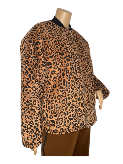 Feincord Winter-Bomberjacke Leopard