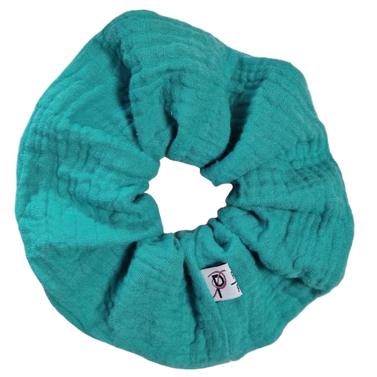 Groß Scrunchie Musselin Türkis