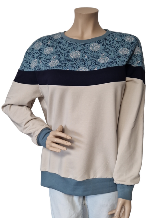 Warmer Sweatshirt Blumen-Glitzer