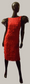 Rotes Cocktailkleid mit Würfeloptik "Einzelstück"